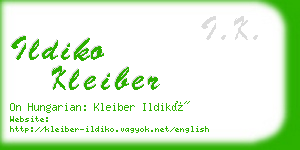 ildiko kleiber business card